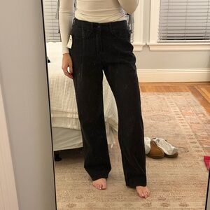 Good American Black Straight Leg Jeans